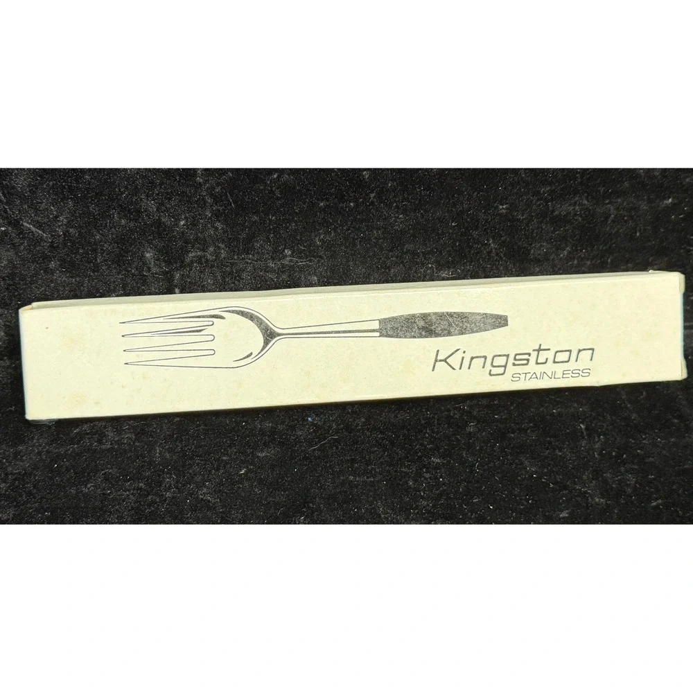 Kingston Stainless-Cold Meat Fork 1221, Mid Century Modern Black Handle, NIB